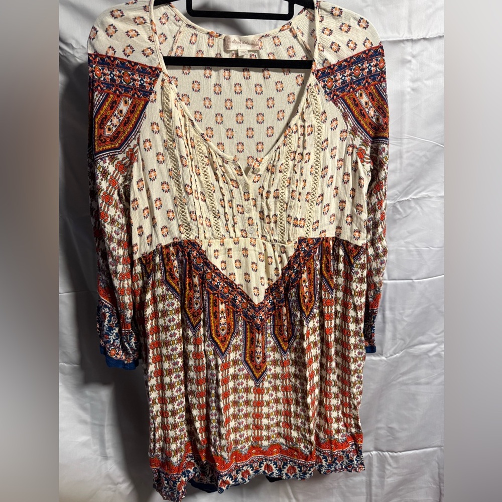 Altar'd State Cream and Rust Floral Dress